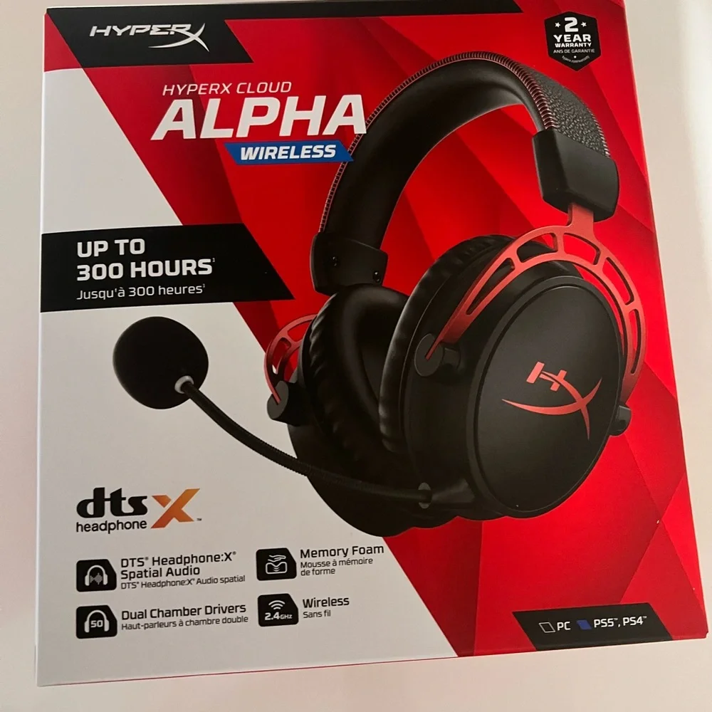 Hype Cloud Alpha Wireless Gaming Headset - Black & Red